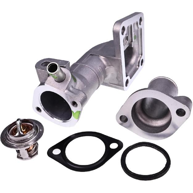 JZGRDN Water Flange 17331-72700 17331-72702 17331-72703 & Thermostat 3918235 with Gaskets, Cover 16221-73270 15321-73260 Compatible with Kubota V1702