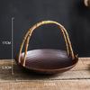 Creative Ceramic Dish Portable Basket Hotel Special Dish Restaurant Ceramic Dish Table Decoration Round Tray Creative Tableware