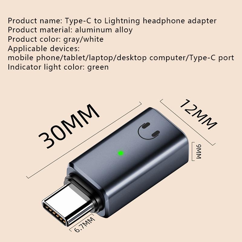 Type-C Wired Earphone Audio Aux Adapter For Lightning For Iphone For Ipad For Macbook Laptop Wired Headset Converter Otg