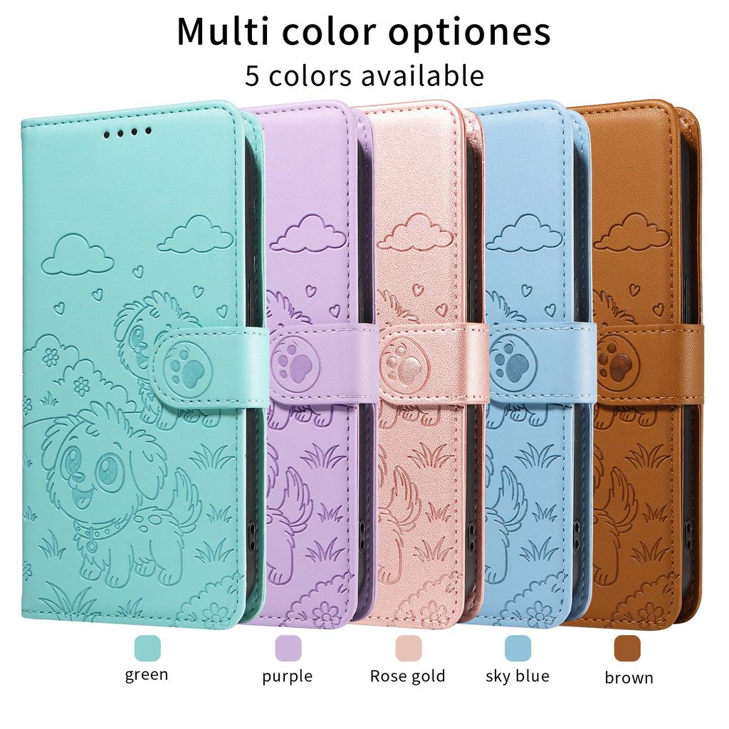 Suitable for Motorola G67 Power Three-card photo frame embossed phone case G06 Love Dog Anti-Stealing Device