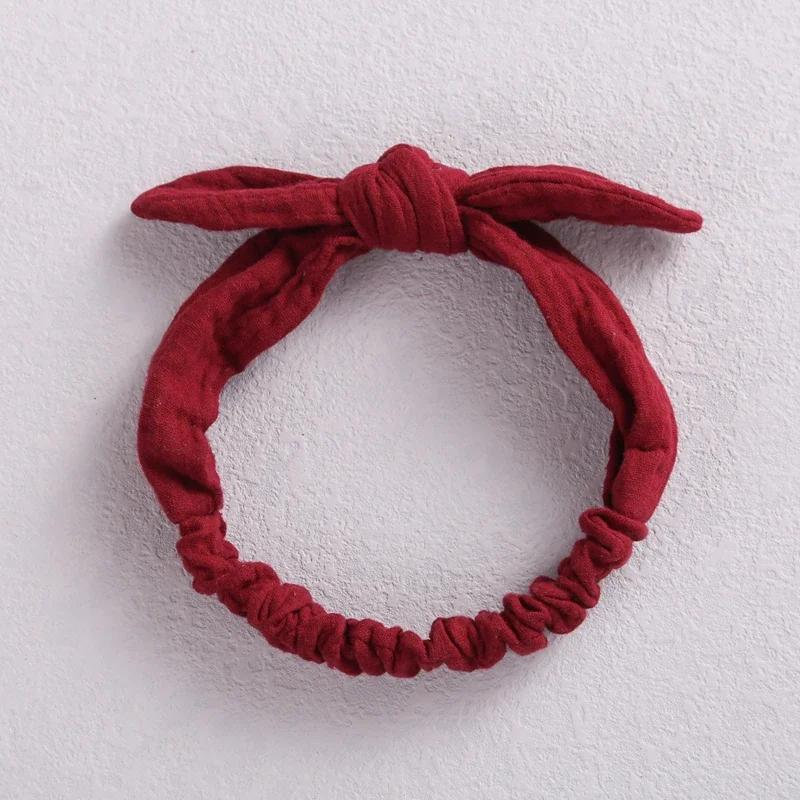 Baby Elastic Hair Bands Girl Headband Cotton Linen Kids Headwear Knot Hair Accessories Toddler Rabbit Ear Turban Playa Ties Soft