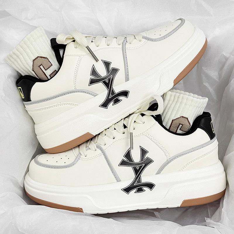 Men's 2025 Niche Summer Breathable Anti-Odor White Thick-Soled Height-Increasing Casual Sneakers