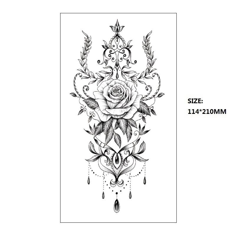 Bohemian Geometric Shape Water Transfer Small Full Arm Back Sexy Simulation Tattoo Sticker
