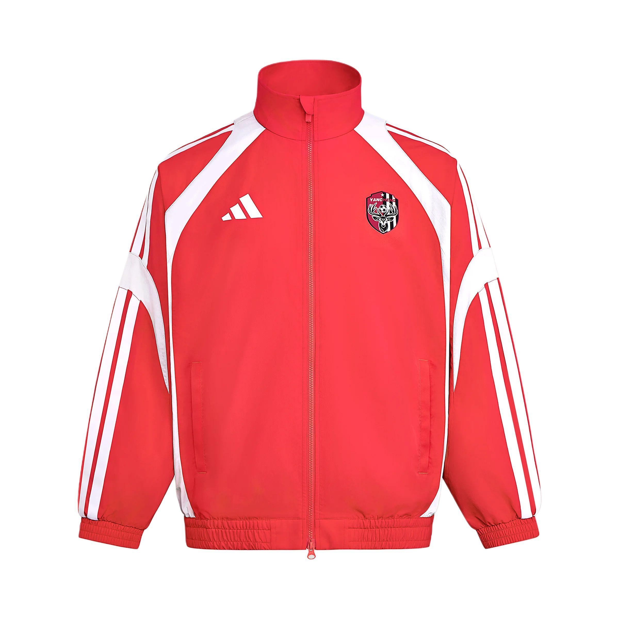 Adidas Jackets Unisex Bright Red/White Stand Collar Moderate Other LG1977 L