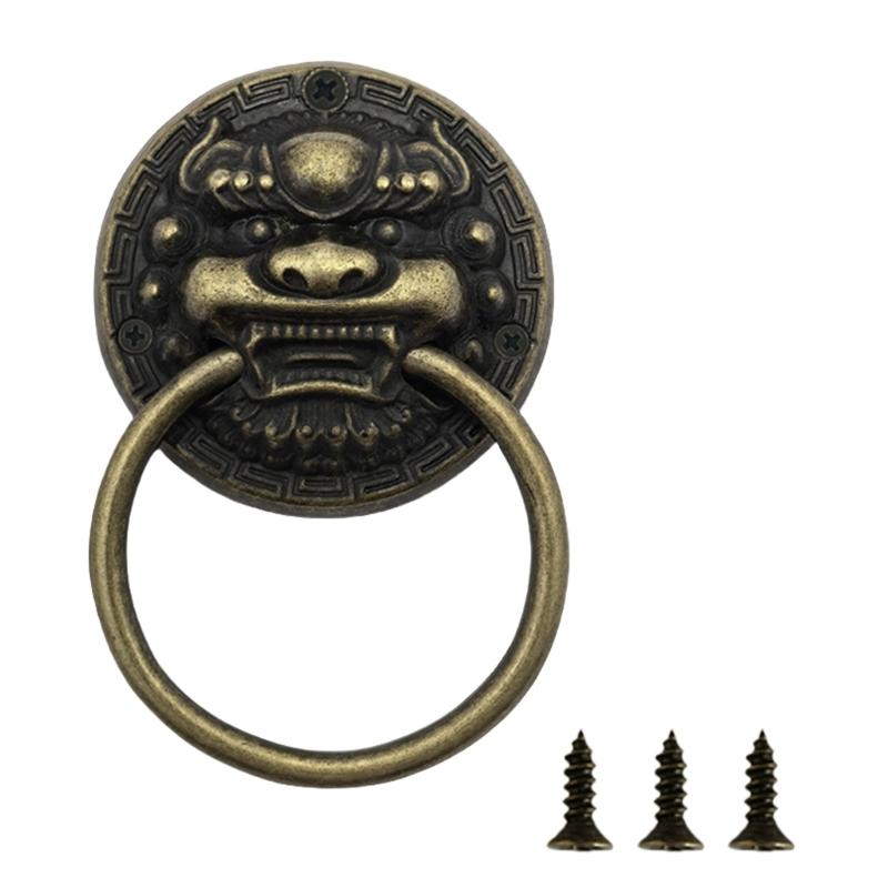 

Metal Single Hole Creature Head Cabinet Handle Vintage Solid Hardware for Furniture Improvement large