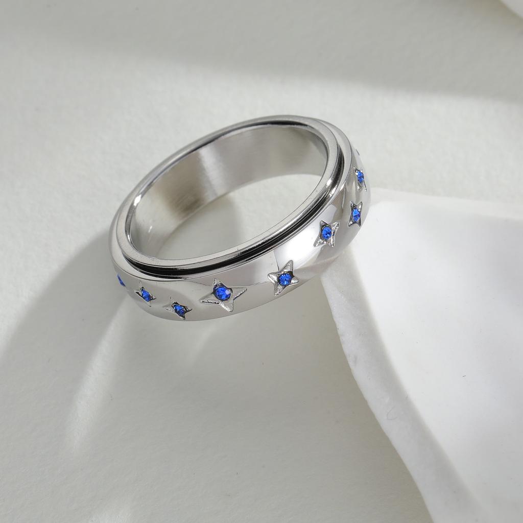 Europäischer und Amerikanischer Neuer Schmuck Sternbildform Drehbarer Titanstahlring Damen Dekompressionsring