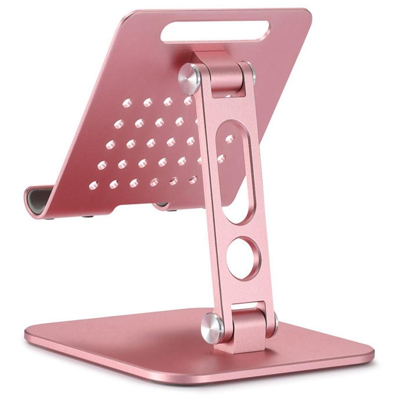 

P54 Adjustable Folding Mobile Phone Stand Tablet Riser Heat Dissipation Cooling Bracket Holder Rose Gold