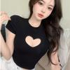 Spice Girl Love Hollow Sexy Slim Short Sleeve T-Shirt Women's Pure Desire Short Fried Street Skinny Chic Unique Top
