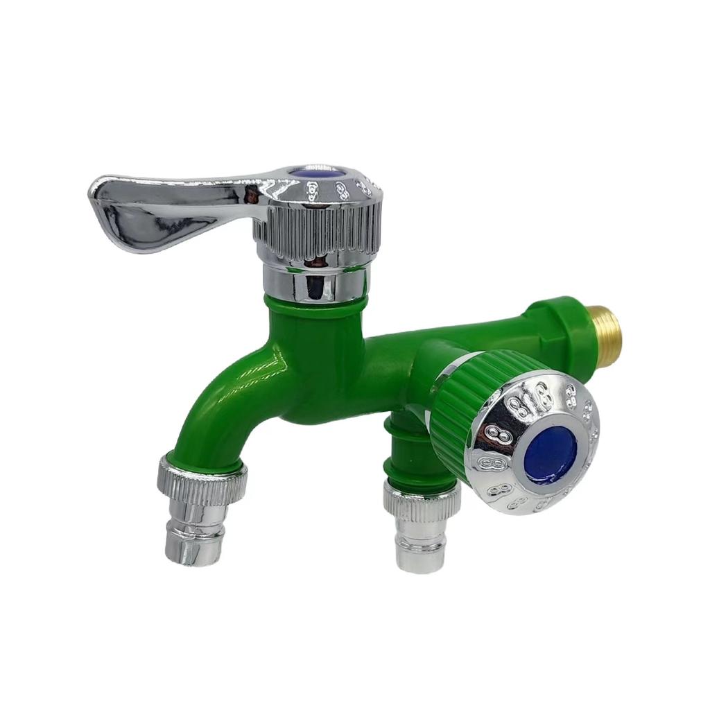 Washing Machine Faucet With One Inlet And Two Outlets, Plastic Mop Pool, Balcony, Bathroom, Multifunctional Dual Mouth Quick Ope