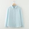 Cardigan da donna a maniche lunghe con colletto a punta autunnale primaverile, colore unito, filato a doppio strato, camicia base, camicette e camicie
