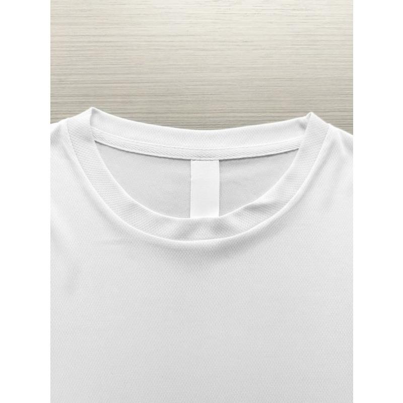 T-shirt da uomo a maniche corte bianca con stampa I'M OK BROKEN per abbigliamento casual fitness