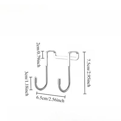 1PC Non Perforated and Non Adhesive Double S-shaped Hooks Dormitory Hooks Kitchen Cabinet Door Back Hooks