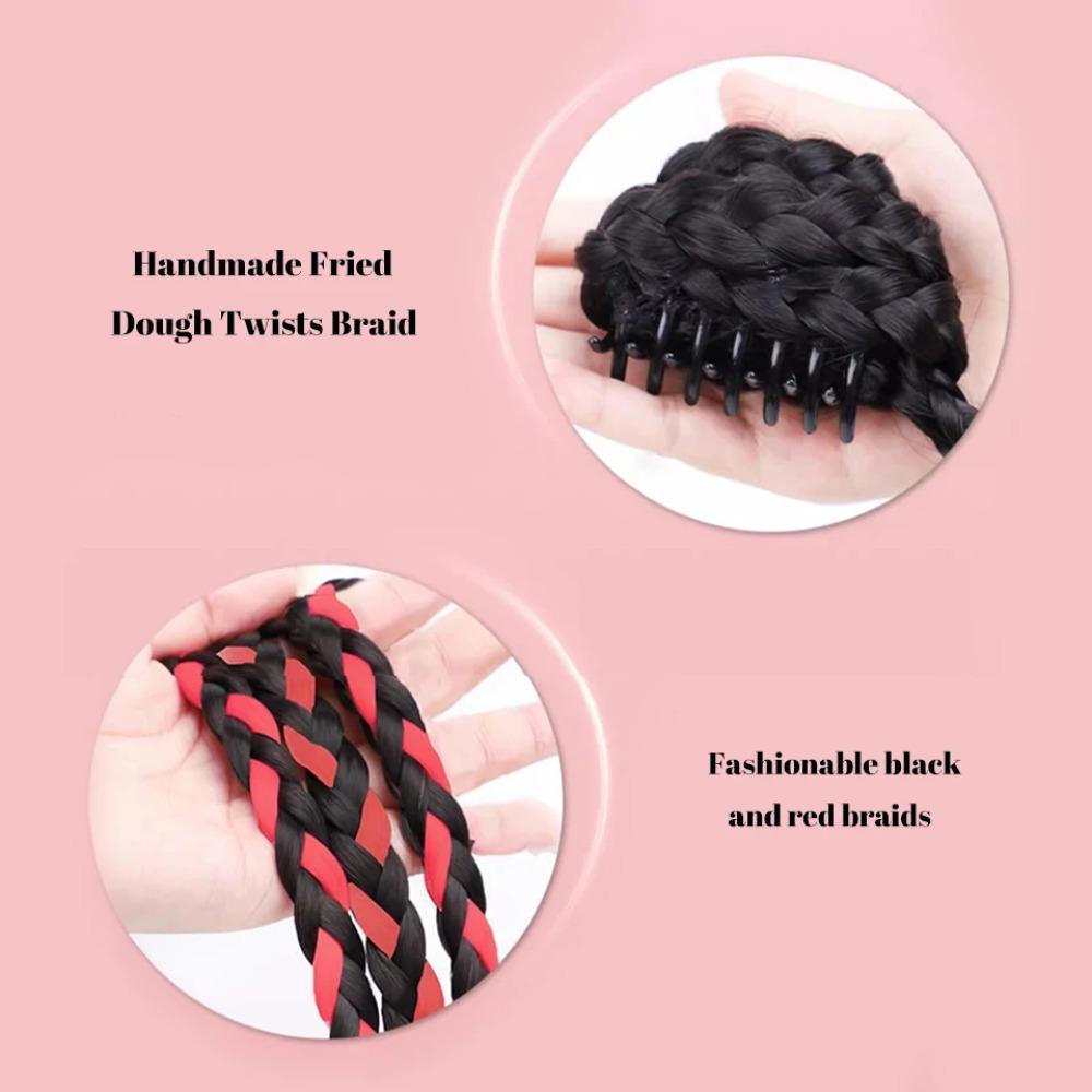 Simulation Wig Ponytail New Chinese Bow Ribbon Headband New Twist Braid