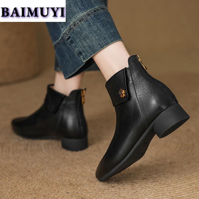 Blomma Spetsig Tå Dam Ankelstövlar Mellanhöga Klackar Skor 2025 Trend Mode Casual Kontor Chelsea Stövlar Nya Sexiga Pumps Mujer Botas