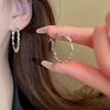 Silver Needle Diamond-set Geometric Circle Earrings Temperament Light Luxury High-end Earrings Personalized Design Cold Wind Earrings Wholesale