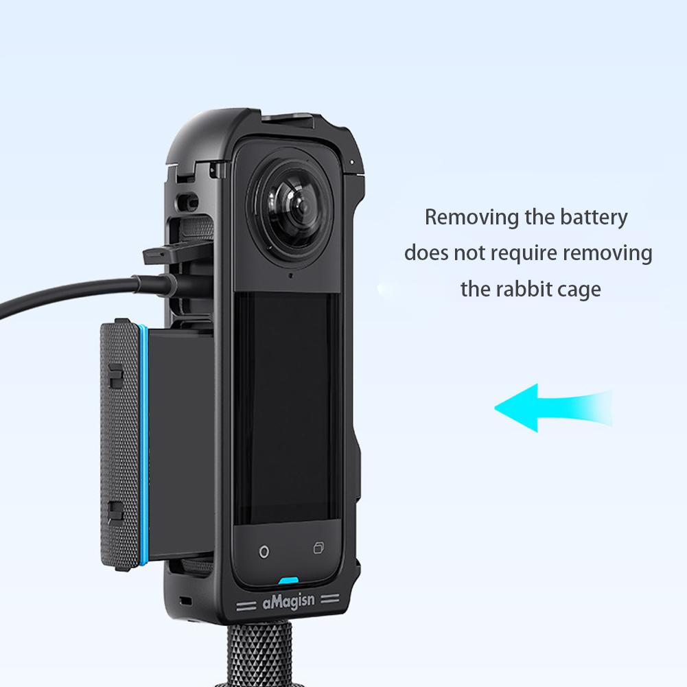 For Insta360 X4 Protective Frame Magnetic Quick Release Housing Cage Protective Rabbit Cage For Insta 360 X4 Camera Accessories