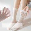 Women's Spring and Summer Thin Women's Mesh Breathable Anti-odor Cotton Socks, Stack Socks, Durable Mid-calf Socks, Boneless Long Socks, Trendy Socks