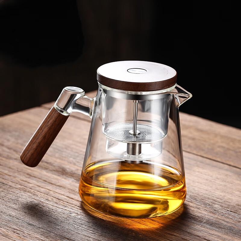 Shangqi Walnut Handle Glass Tea Infuser Pot