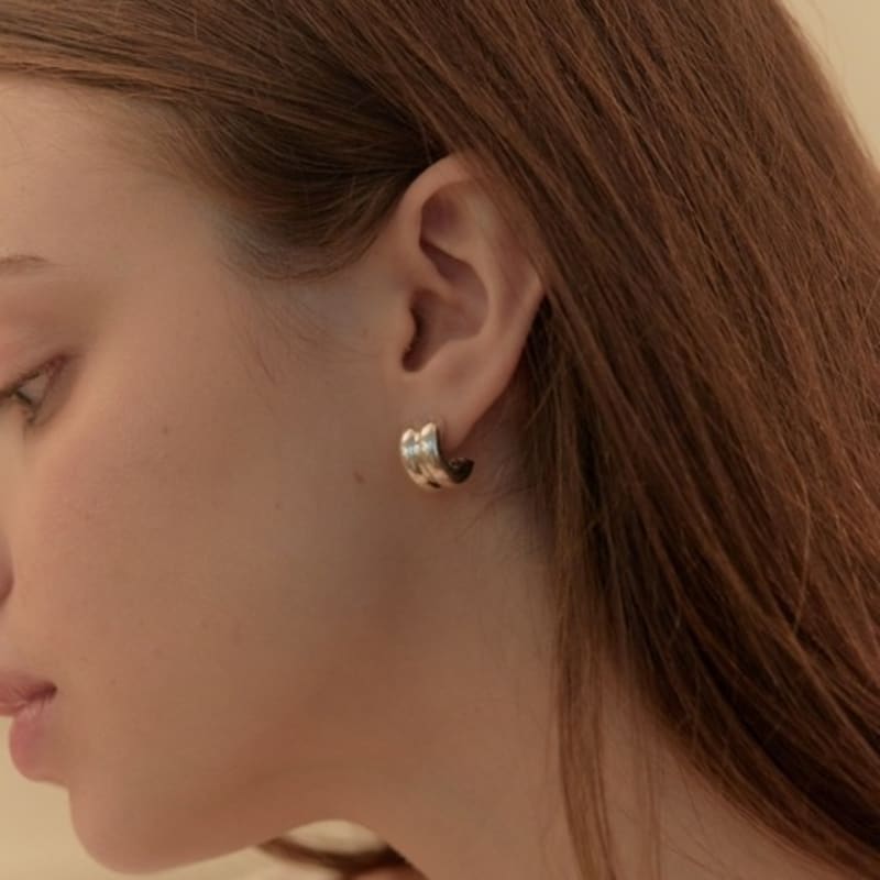 

hish double earrings - silver ( silver925) silver