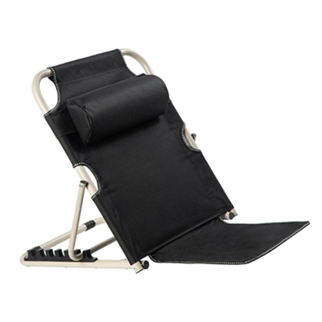 Regulowane wielokątne oparcie łóżka Stabilne podparcie Składane krzesło łóżkowe z poduszką dla osób starszych i niepełnosprawnych Czarne