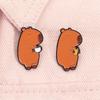 Cute Capybara Animal Enamel Pins Cartoon Cappy with Coffee Metal Brooches Lapel Badge Funny Animal Jewelry Gifts for Friends