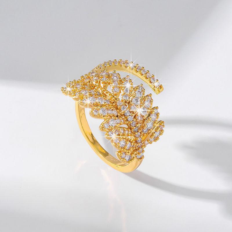 

Кольцо GemChic для женщин, изысканное, в форме листа, регулируемое, винтажное, с вставкой из циркония, кольцо на палец для девочки, на день рождения, на Рождество, ювелирное украшение в подарок