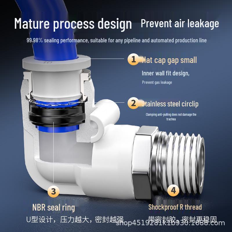 Zhuoji Pneumatic Quick Connect Elbow Fitting PL8-02/4-M5/6-01/10-03/1