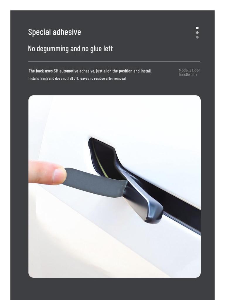 Luminous Anti-Scratch Door Handle Stickers for Tesla Model Y/3