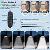 Dreistufig faltbare Lupe mit Licht und Klemme 3 Farbmodi Stufenlos dimmbar Flexibler Schwenkarm 72 LED Schreibtischlampe