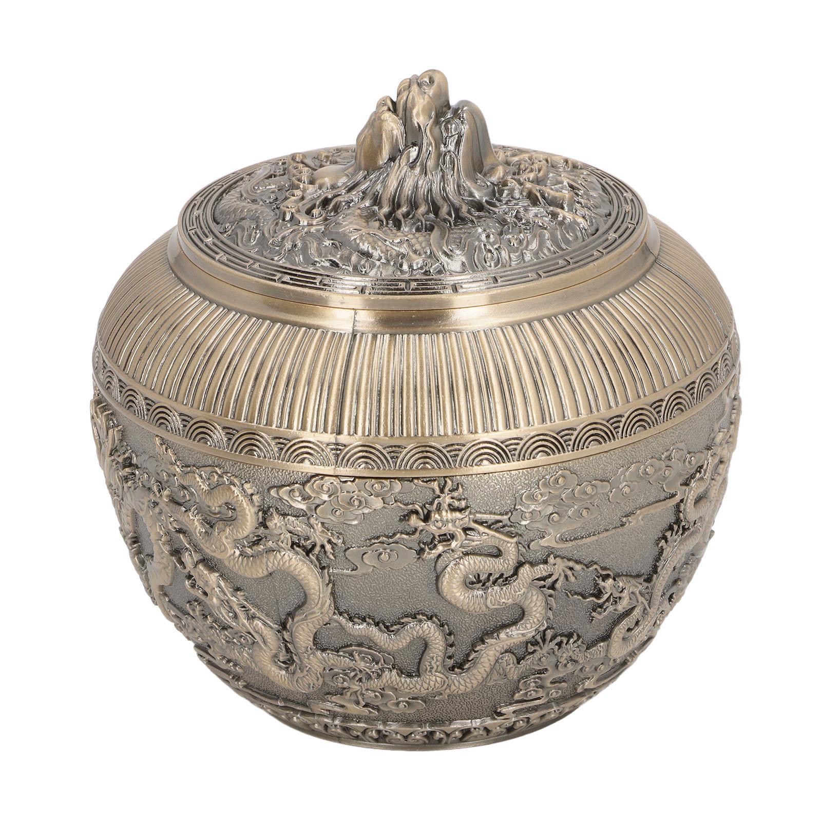 Tea Canister Metal Loose Tea Storage Container Airtight Tea Bag Canister Exquisite Bronzy Tea Jar for Sugar Salt