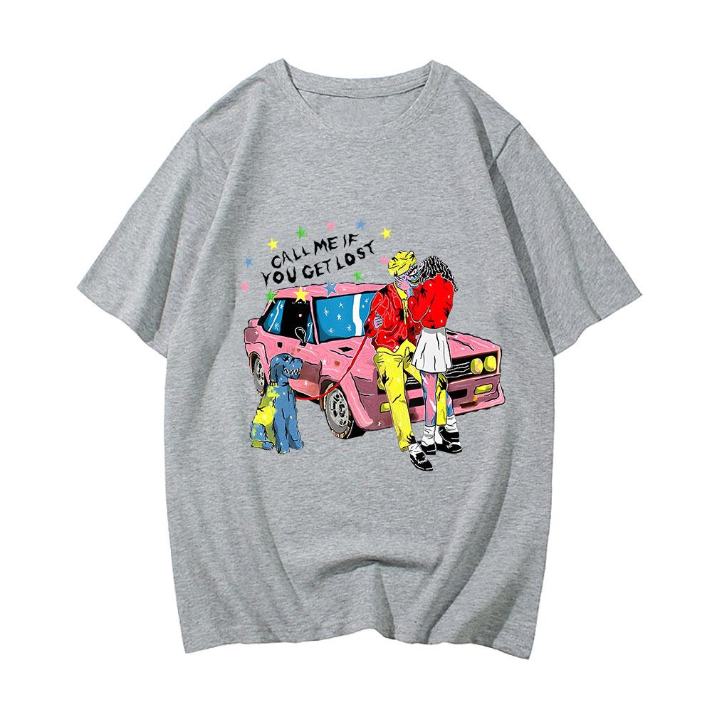 

Футболки Tylerr The Creator Cherry Bomb для мужчин, 100% хлопок, высококачественные футболки, футболки с парными поцелуями, футболки с надписью «Позвони мне, если потеряешься» XXL серый