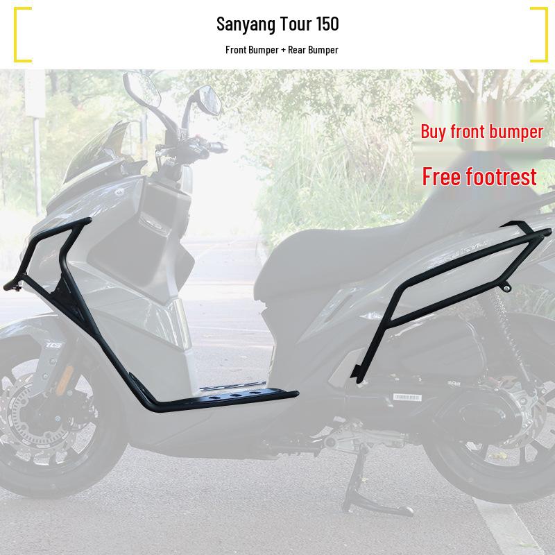 SYC Cruiser 150/GT Motorcycle Exhaust Guards & Folding Backrest Luggage Rack