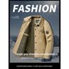 Spring and Autumn Style Lapel Jacket for Men's Outdoor Multi Pocket Workwear Top for Men's Loose Casual Jacket