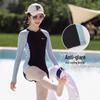Sporty One-Piece Swimsuit and Shorts Set for Junior Girls - Stylish and Conservative