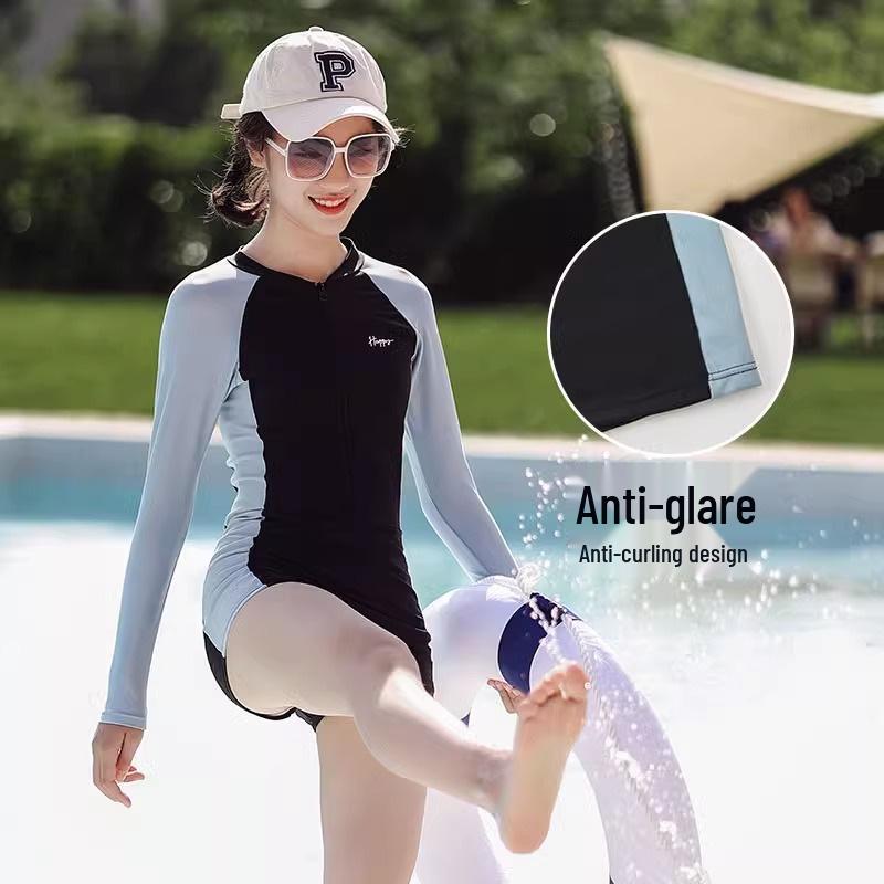 Sporty One-Piece Swimsuit and Shorts Set for Junior Girls - Stylish and Conservative