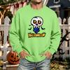 Men's Halloween Printed Long Sleeve T-Shirt Crewneck Casual Sports Top Unisex for Couples