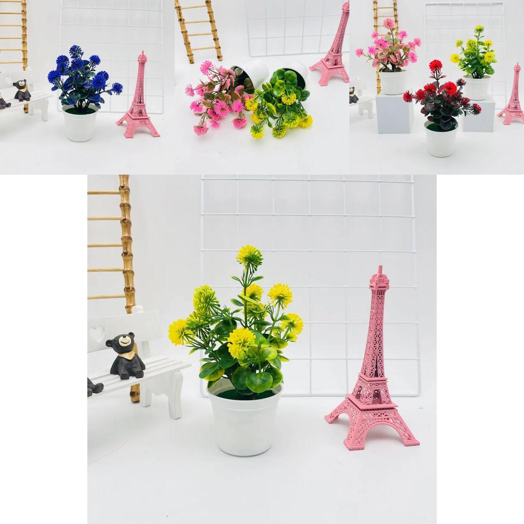 Artificial Lilac Flower Plant Pot For Office Decor With Realistic Plastic Blooming Gift For Home And Garden
