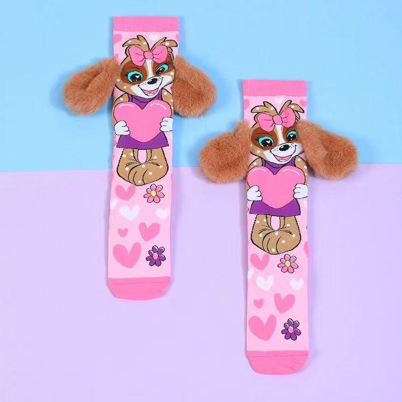 Trendy Cartoon Bow Socks for Girls - Fun, Personality-filled Dog and Princess Designs