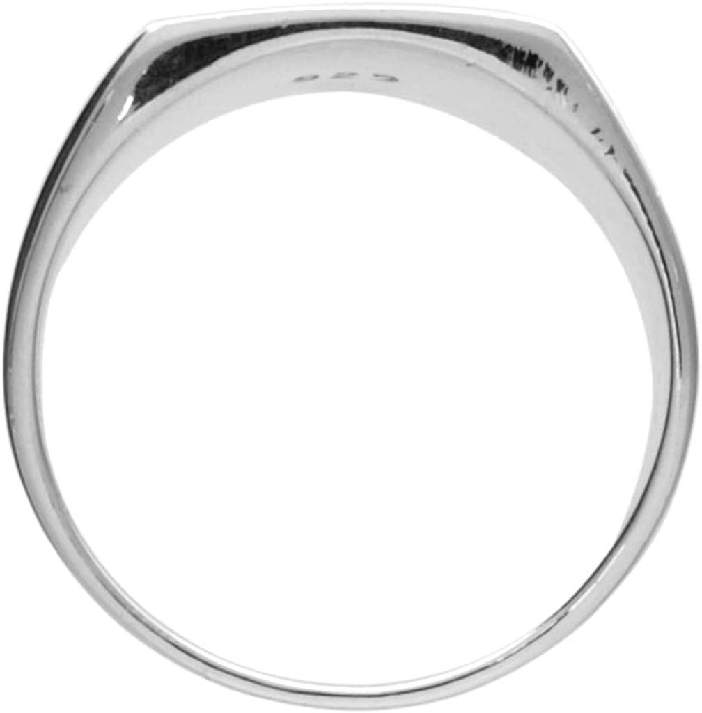 [Shinjuku Gin no Kura] Square Stamp Ring, Silver 925, Size 18, Men's, Simple, Signet Ring, Seal, Stamp, Large Size