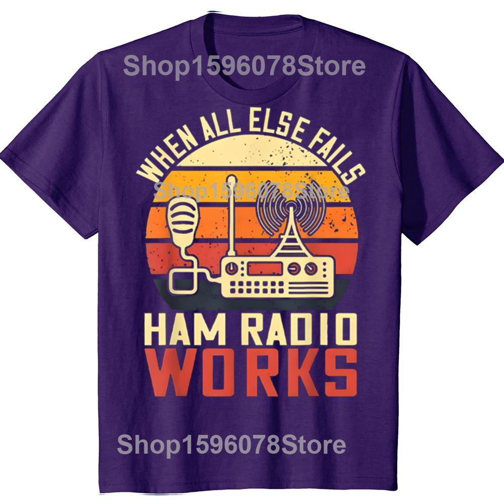 Funny Amateur Ham Radio Graphic T-shirts Men Women's Fashion Casual Tshirt 100% Cotton Loose Oversized T Shirt