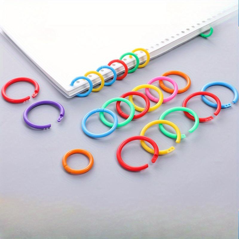 30pcs Double-Button Binding Colored Loose-Leaf Rings Plastic Book Rings Card Rings And Assorted Colored Rings