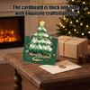 Holiday Gift Exchange Supplies 10 Pcs 3D Christmas Tree Greeting Cards, Postcards Festive Cards for Relatives Friends Bulk New Year, Winter Xmas Party
