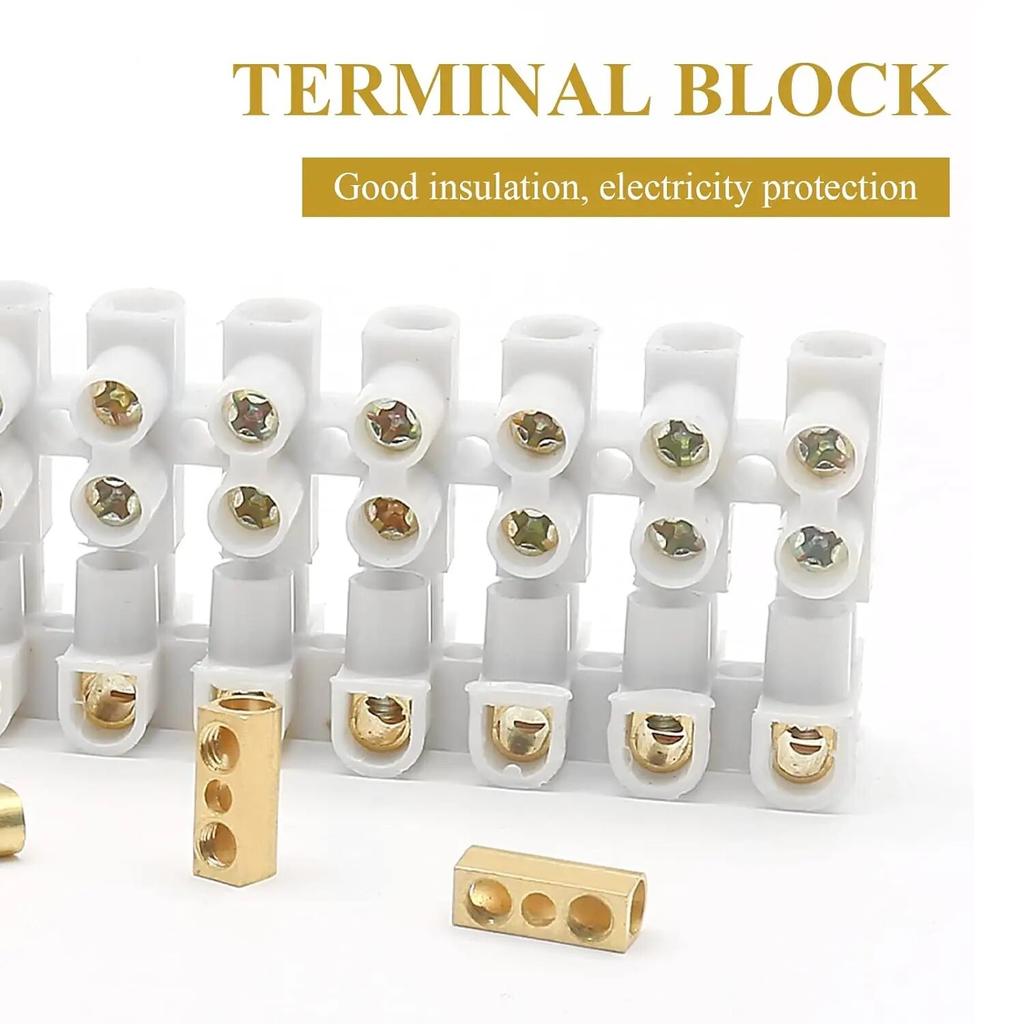 1pcs U H Type 12 Position Plastic Barrier Terminal Strip Block Barrier Screw Block Connection Strips for Electrical Wiring 3A10A