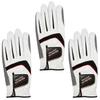 Lezax MISSILE BOMBARD Golf Gloves of Size L (Set 3), Non-Official, Silicone-Coated, Left-Handed, White, (MBGL-3401)