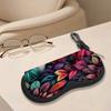 Bohemian Floral Pattern Zipper Sunglasses Case, Vibrant Artistic Botanical Eyeglasses Holder, Protective Spectacle Travel Box for Women Gifts