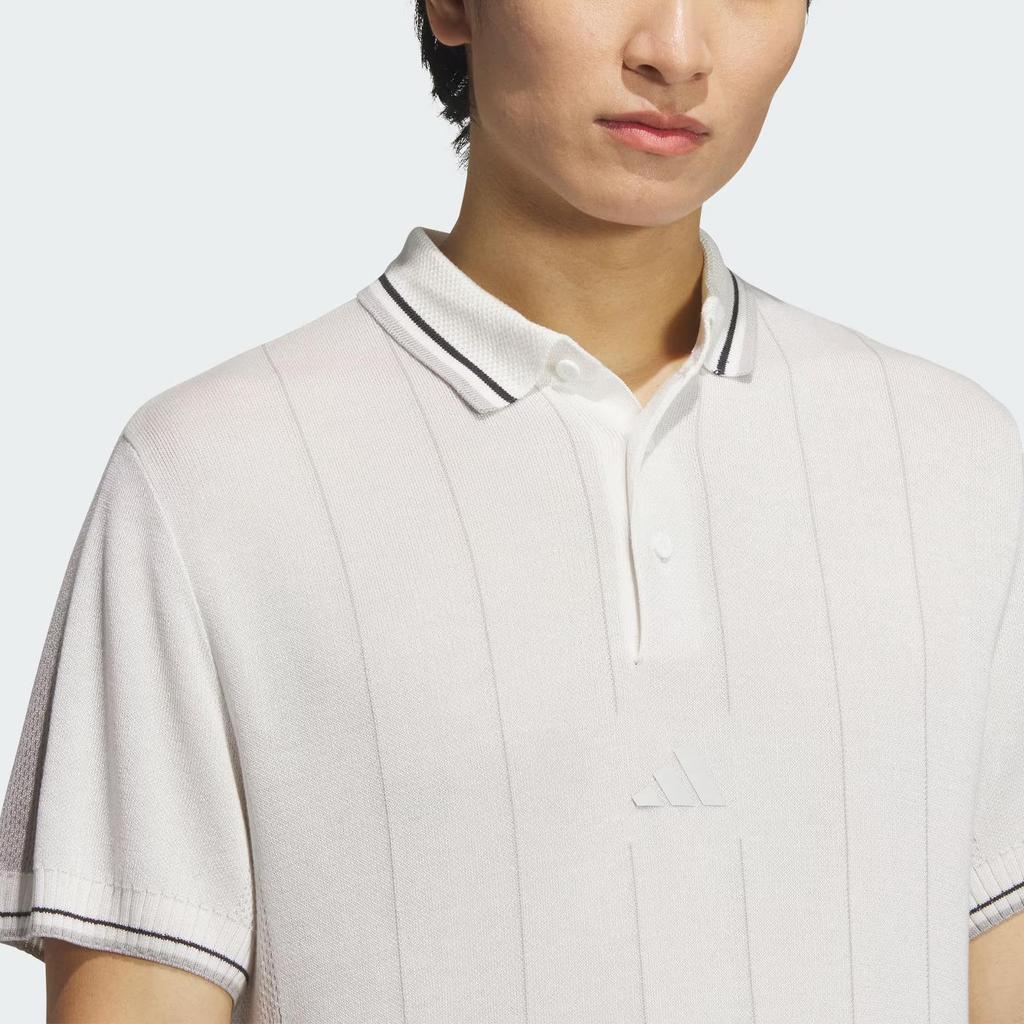 Adidas Knit Golf Soft Knit Sports Short Sleeve Polo Shirt Men Polo Shirts White JE8308