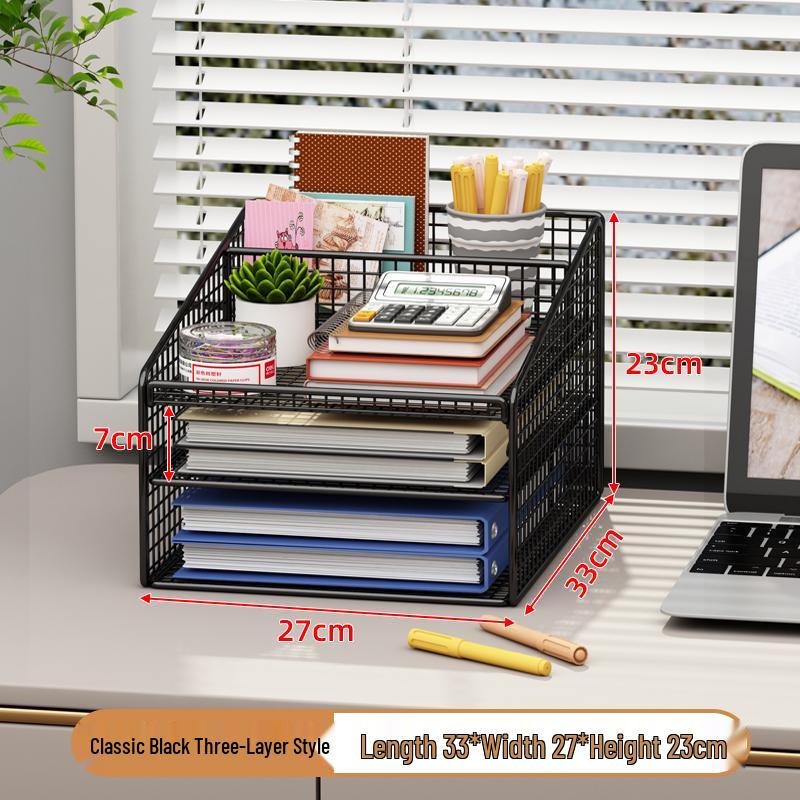 Multi-Layer Desk Organizer and File Storage Box