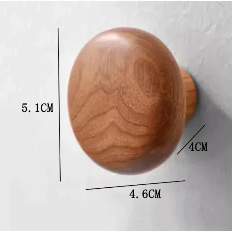 4 st Skandinavisk Massivt Trähandtag Klädkrok Kappa Krok Väggmonterad Krok Stansfri Dörr Klädhängare Pebbelform Skåpdörr