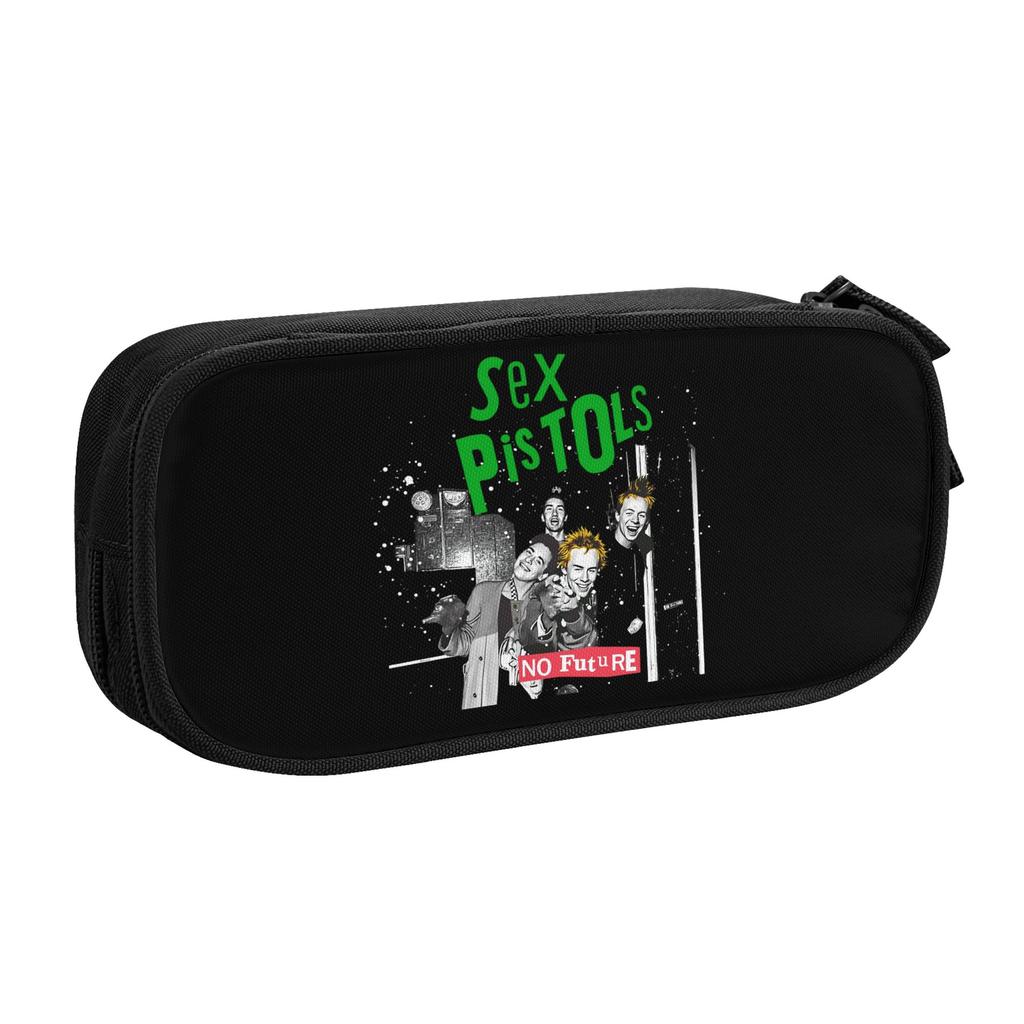 Korean Sex Pistols Heavy Metal Rock Band Pencil Case for Boys Girls Large Storage Pen Bag Box School Supplies
