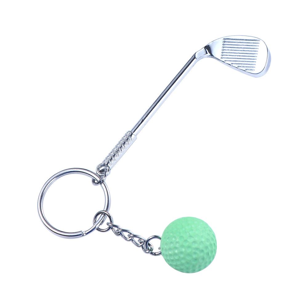 Car Key Chain Bag Charms For Gift Metal Keychain Golf Ball Key Chain Mini Golf Racket Ball Pendant